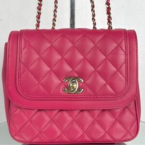 CHANEL Small Mini Flap Pink Lambskin Leather Chain Bag | 26 Series